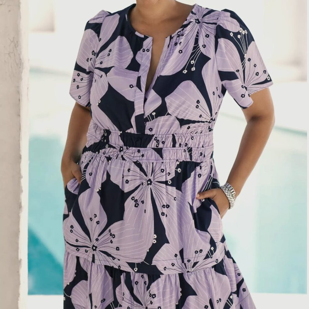 Anthropologie Somerset Mini Dress in Purple Plus Size 1X